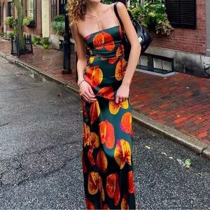 Reformation Frankie Daiquiri Green Silk Maxi Slip Dress Size 0